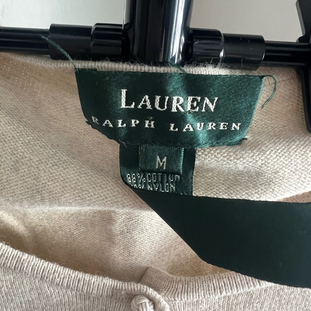 Ralph Lauren Beige Knit Cardigan Medium. - Picture 9 of 10